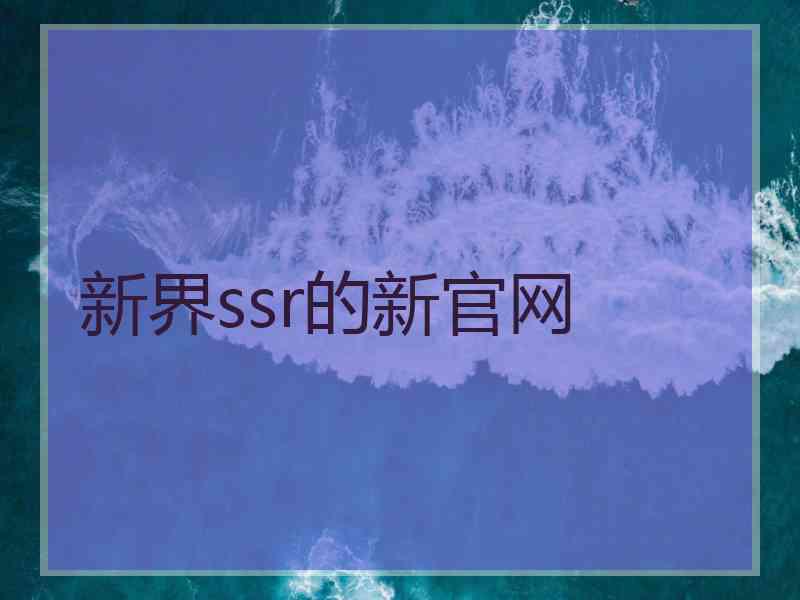 新界ssr的新官网