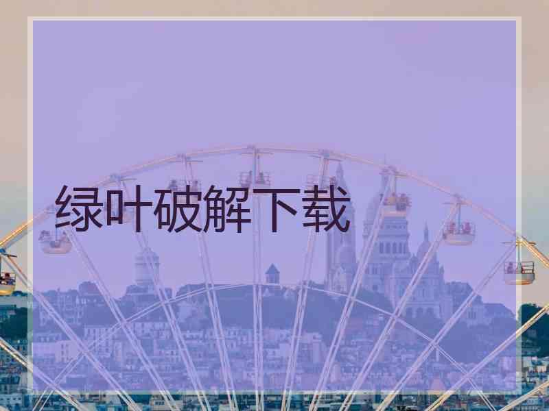 绿叶破解下载