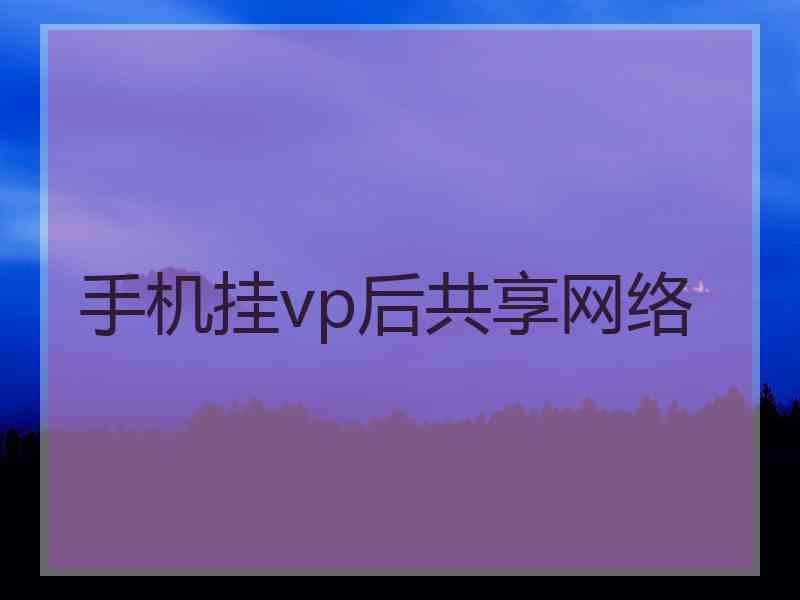 手机挂vp后共享网络