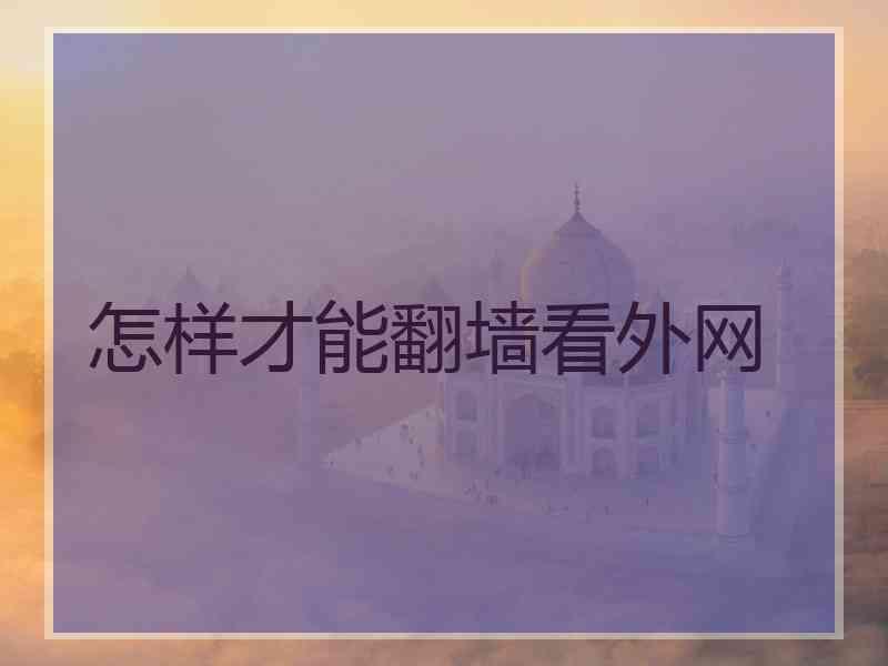 怎样才能翻墙看外网