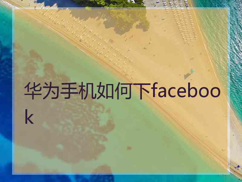 华为手机如何下facebook