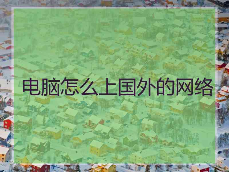 电脑怎么上国外的网络
