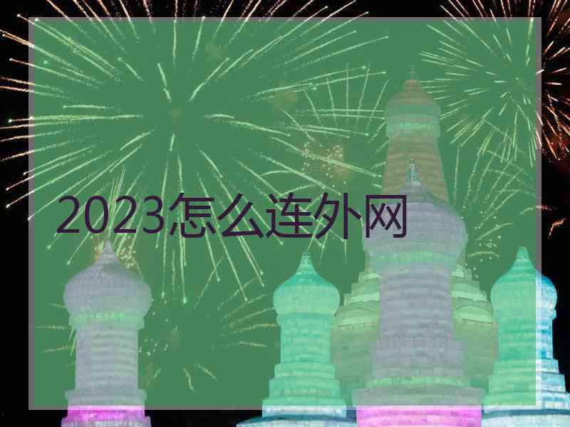 2023怎么连外网