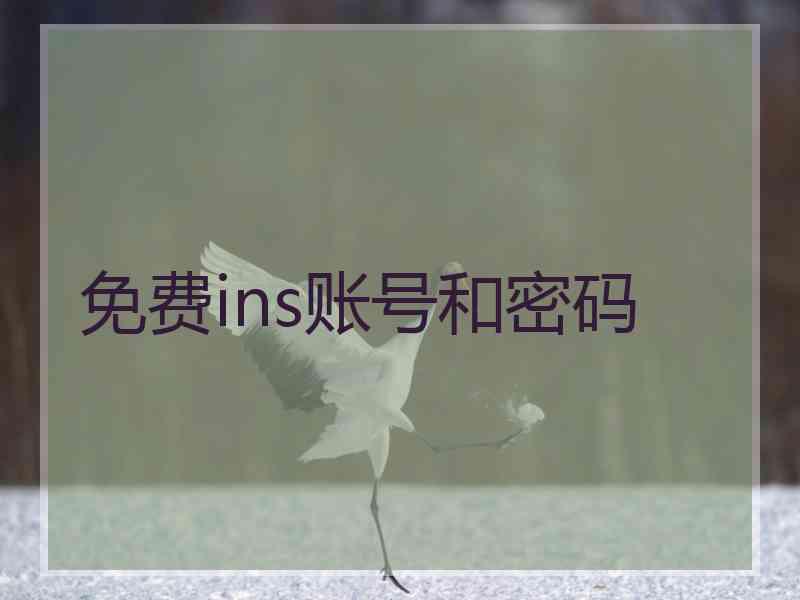 免费ins账号和密码
