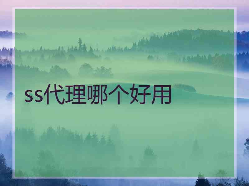 ss代理哪个好用
