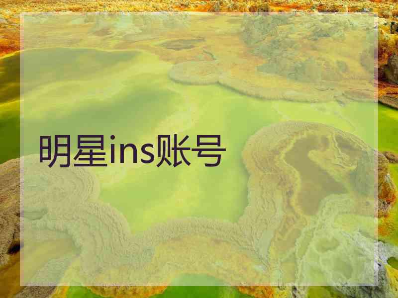 明星ins账号