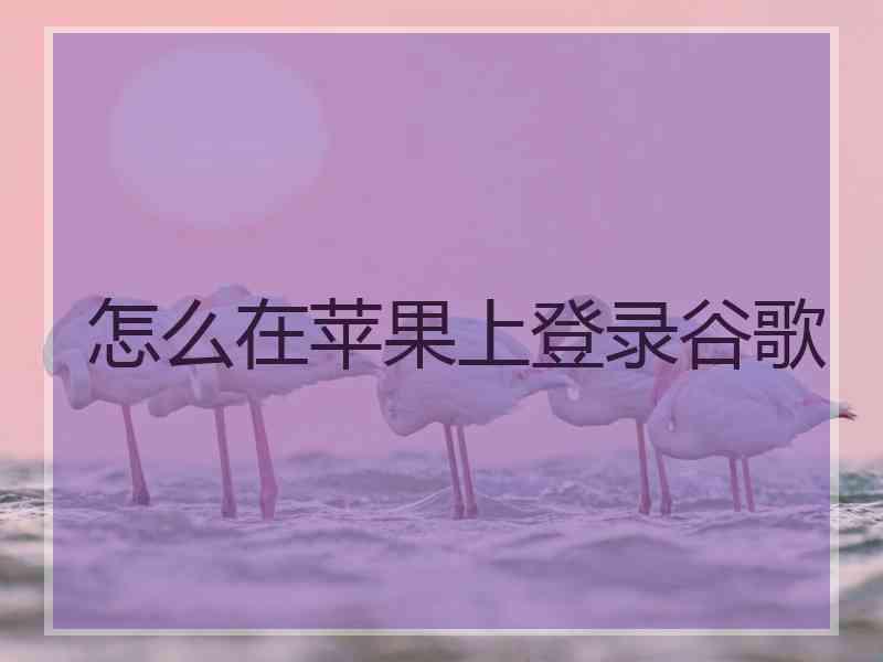怎么在苹果上登录谷歌