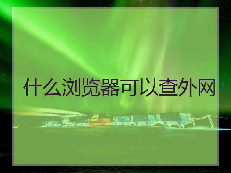 什么浏览器可以查外网