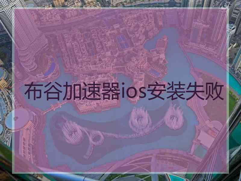 布谷加速器ios安装失败