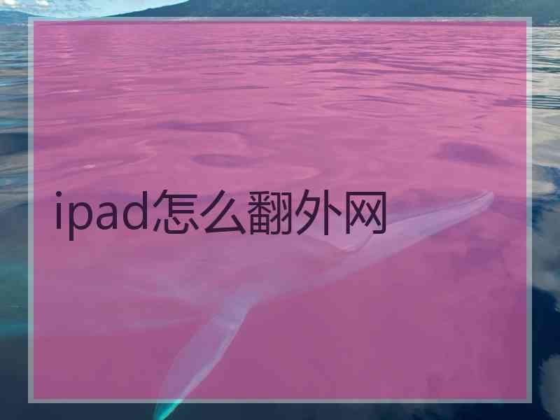 ipad怎么翻外网