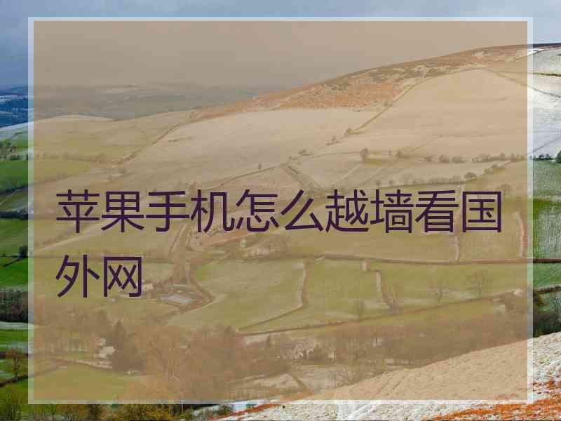 苹果手机怎么越墙看国外网
