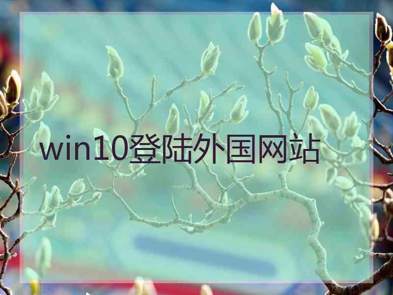 win10登陆外国网站