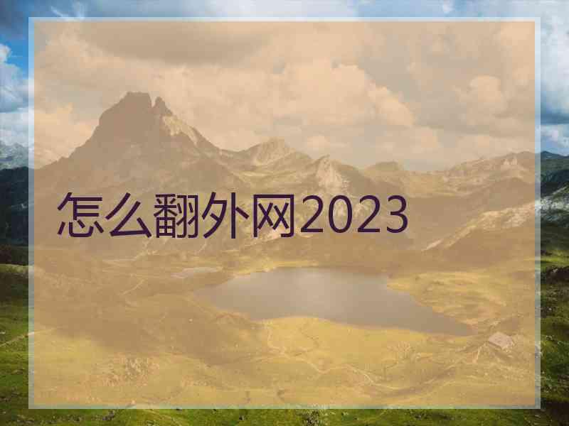 怎么翻外网2023