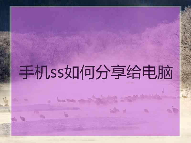 手机ss如何分享给电脑