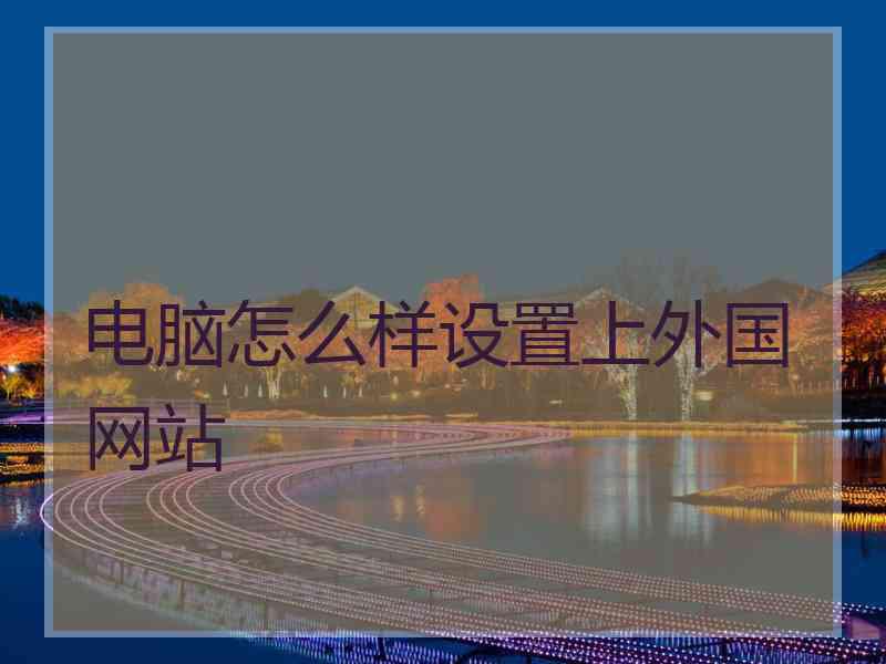 电脑怎么样设置上外国网站