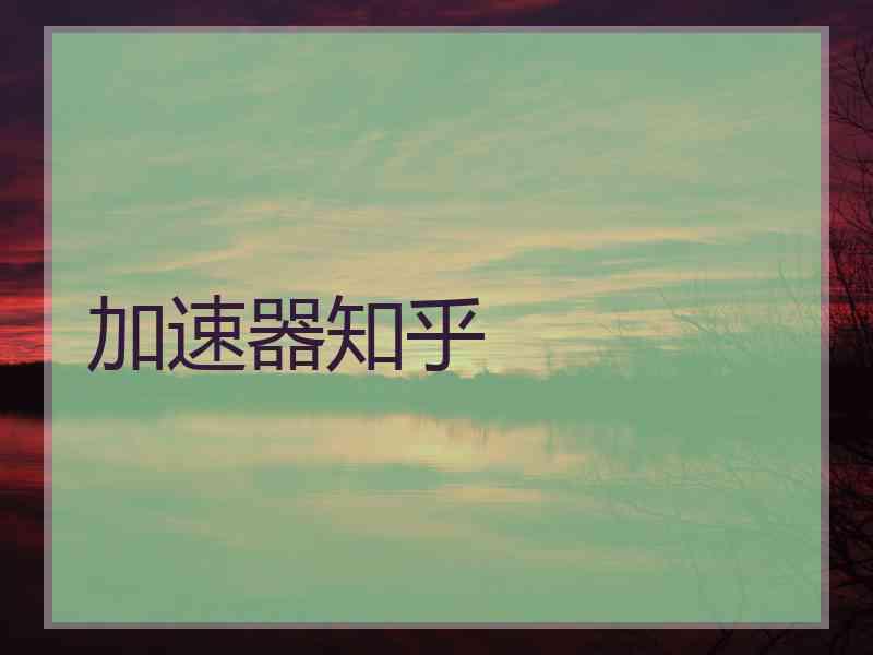 加速器知乎
