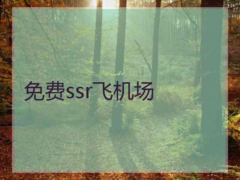 免费ssr飞机场
