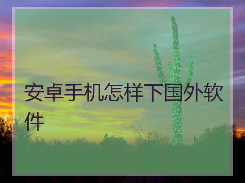 安卓手机怎样下国外软件