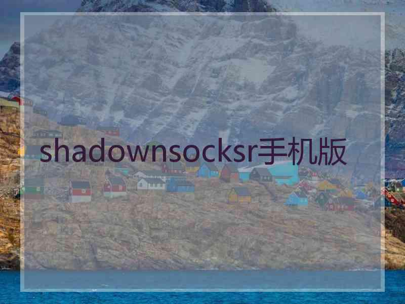 shadownsocksr手机版