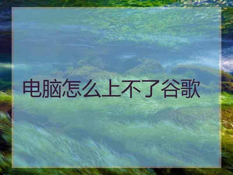 电脑怎么上不了谷歌