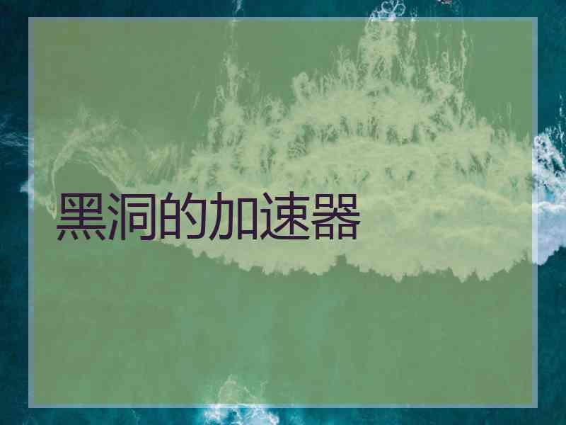 黑洞的加速器