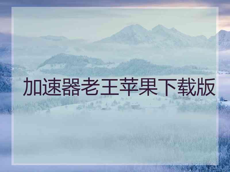 加速器老王苹果下载版