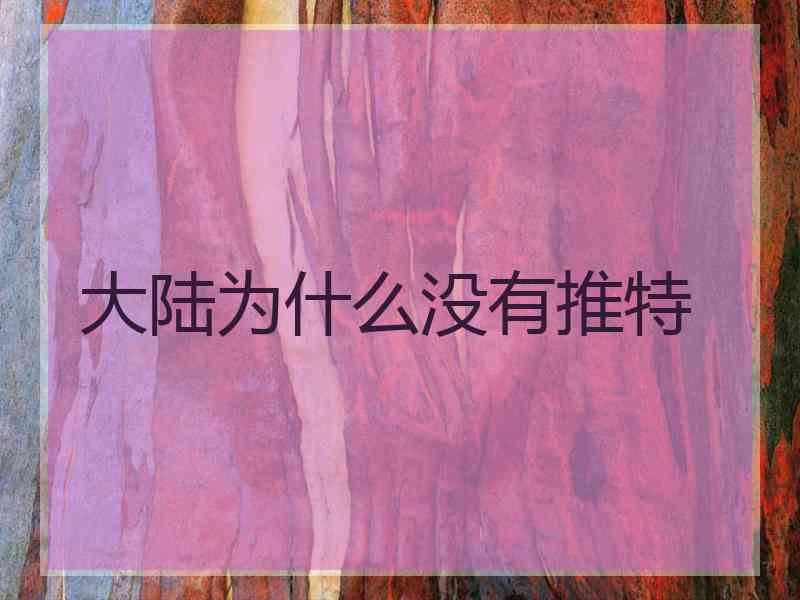 大陆为什么没有推特
