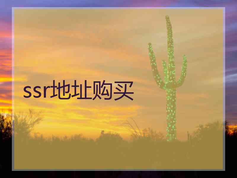 ssr地址购买