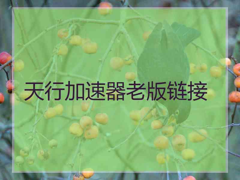天行加速器老版链接