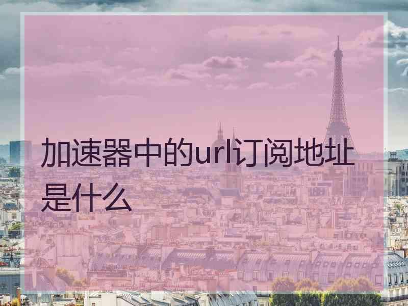 加速器中的url订阅地址是什么