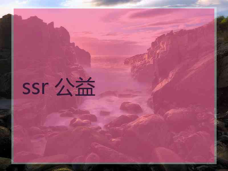 ssr 公益