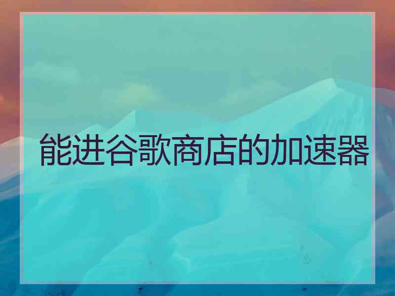 能进谷歌商店的加速器