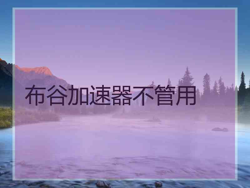 布谷加速器不管用