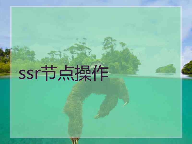 ssr节点操作