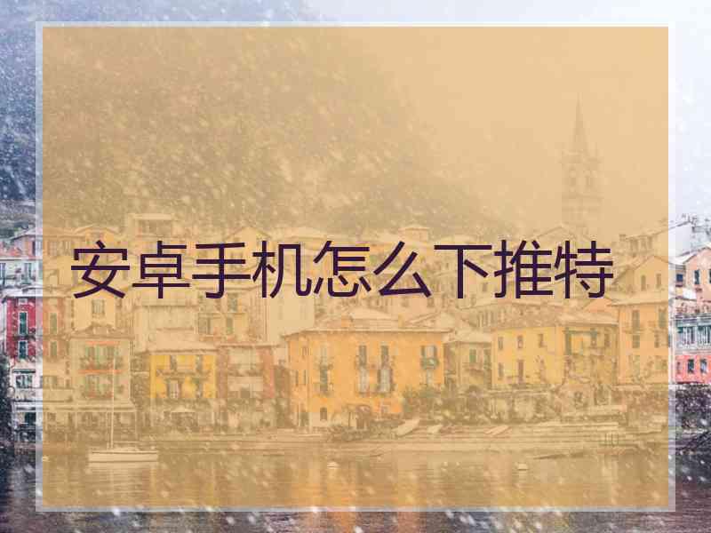安卓手机怎么下推特