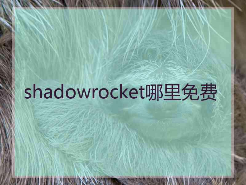 shadowrocket哪里免费
