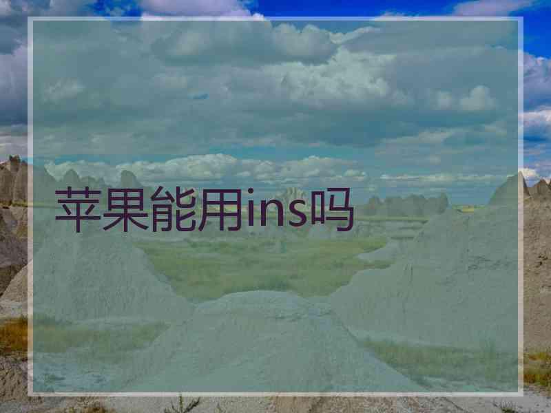 苹果能用ins吗