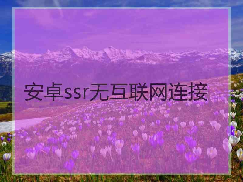 安卓ssr无互联网连接
