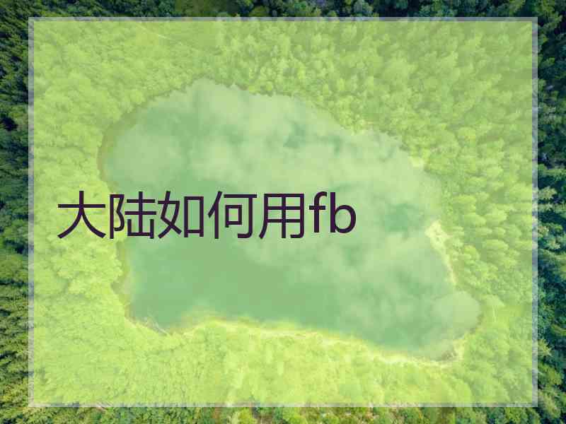 大陆如何用fb