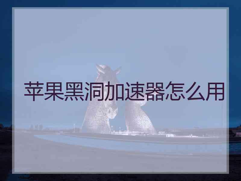 苹果黑洞加速器怎么用