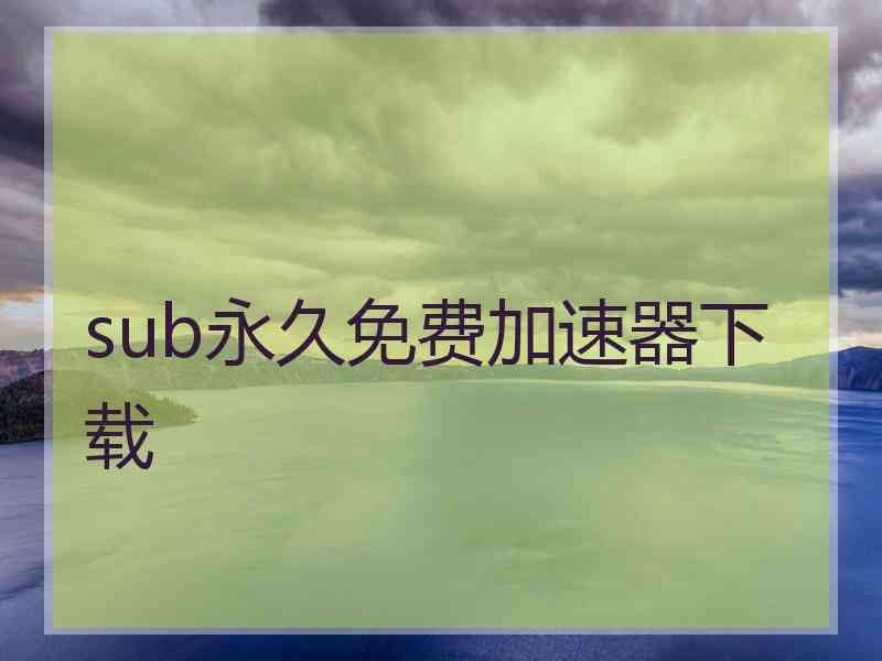 sub永久免费加速器下载