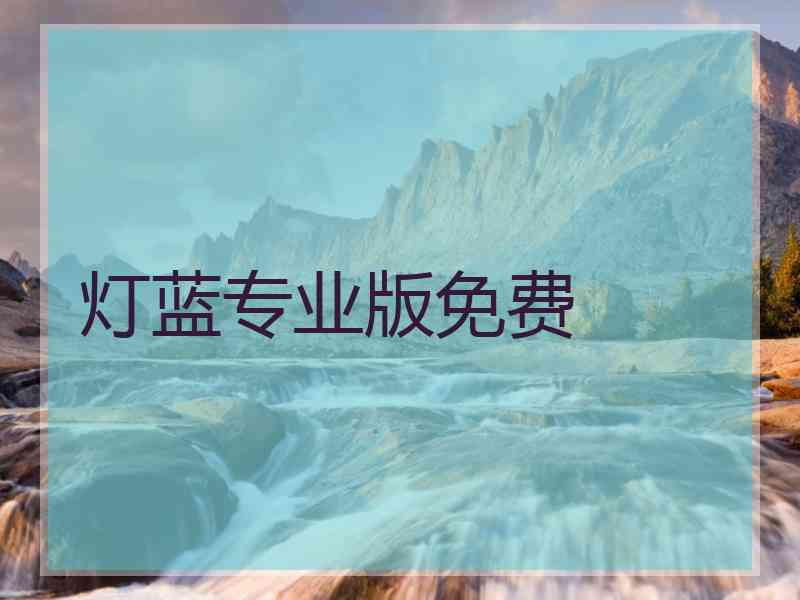 灯蓝专业版免费