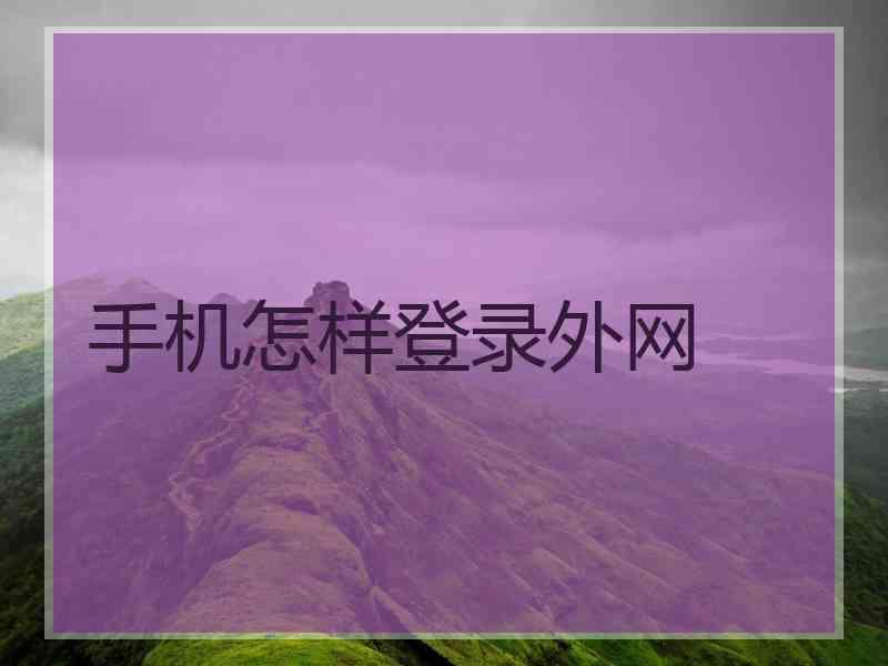 手机怎样登录外网