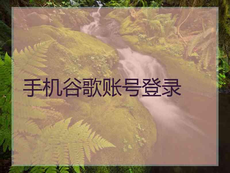 手机谷歌账号登录