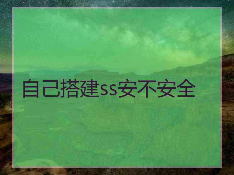 自己搭建ss安不安全