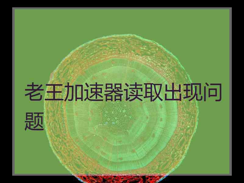 老王加速器读取出现问题