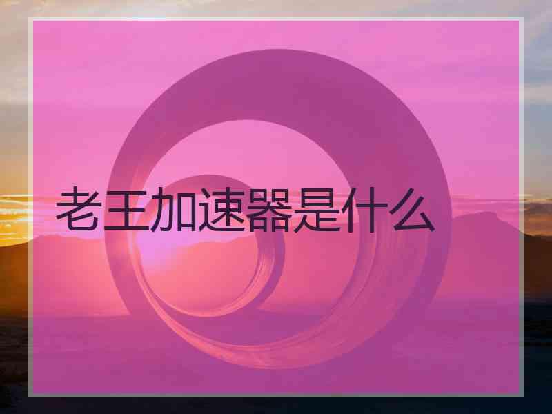 老王加速器是什么