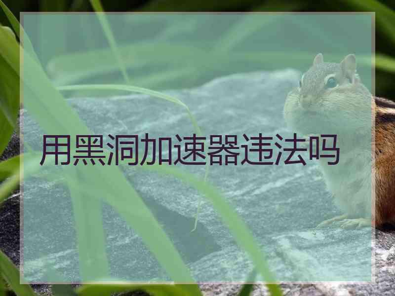 用黑洞加速器违法吗