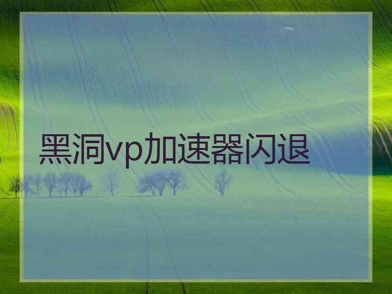 黑洞vp加速器闪退