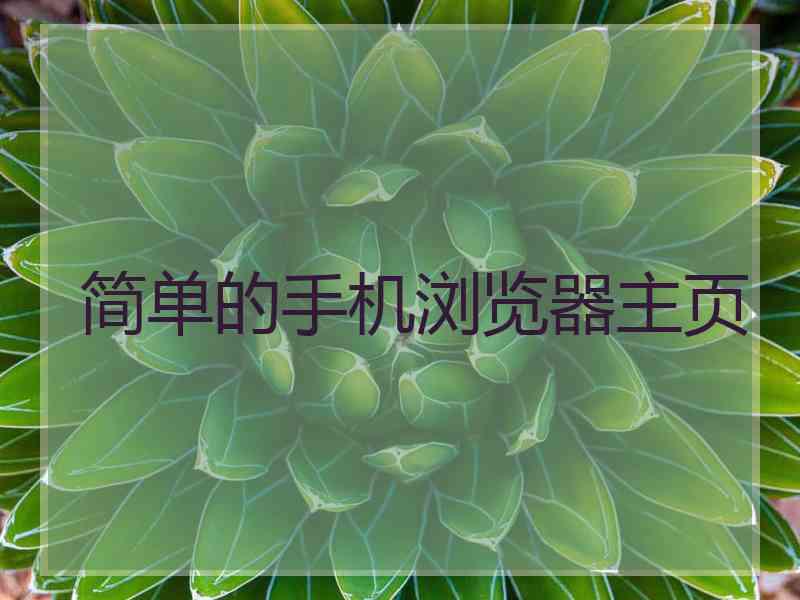 简单的手机浏览器主页